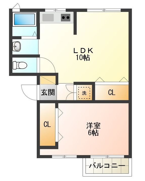 徳島県徳島市津田本町1(アパート)の賃貸物件の間取り