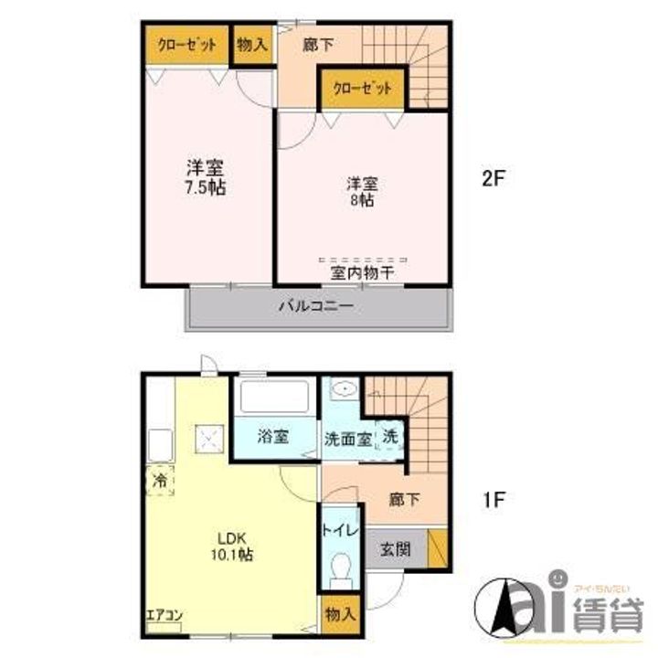 埼玉県飯能市大字双柳(アパート)の賃貸物件の間取り
