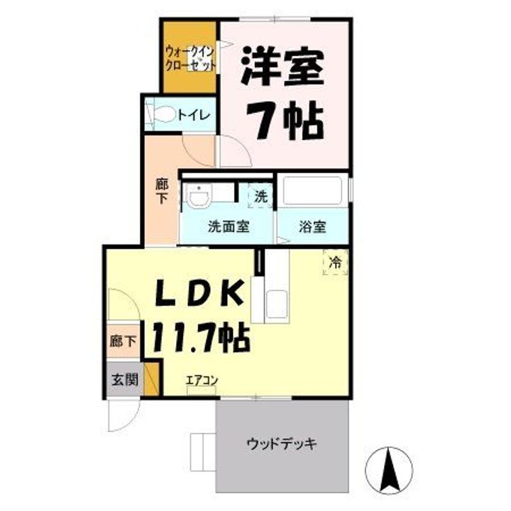 埼玉県吉川市高久2(アパート)の賃貸物件の間取り