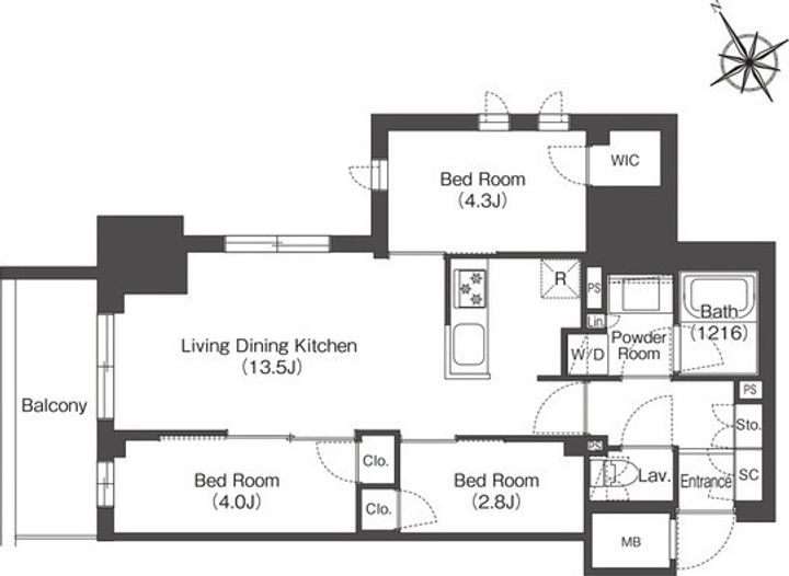 コンフォリア・リヴ板橋の間取り