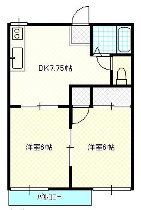 岡山県岡山市南区福田(アパート)の賃貸物件の間取り