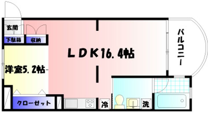神奈川県茅ヶ崎市富士見町(マンション)の賃貸物件の間取り