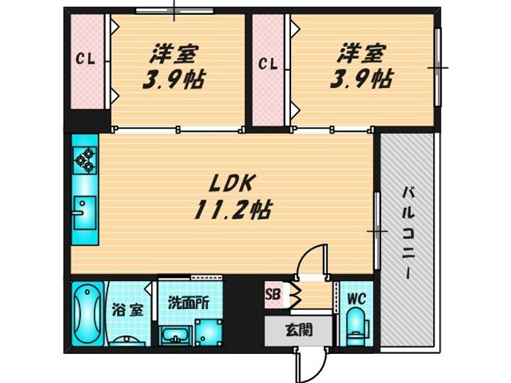 Avantio緑橋Alivioの間取り