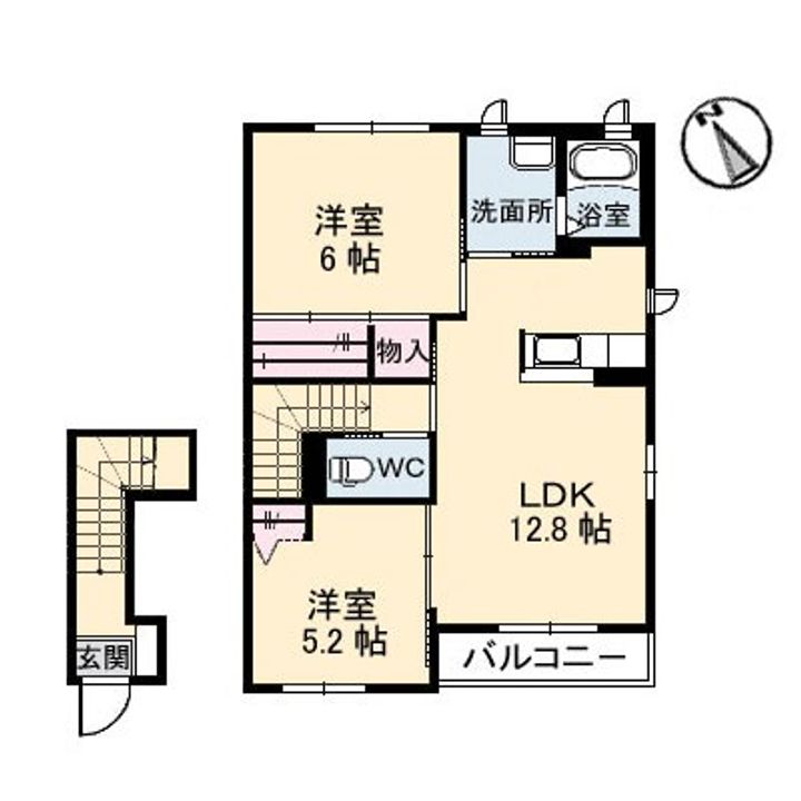 広島県呉市音戸町波多見5(アパート)の賃貸物件の間取り