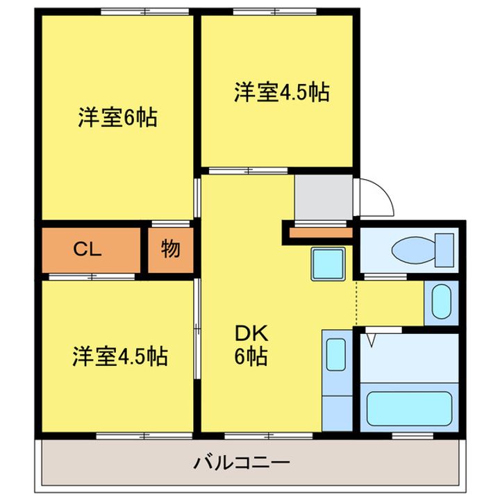 徳島県徳島市北矢三町1(マンション)の賃貸物件の間取り
