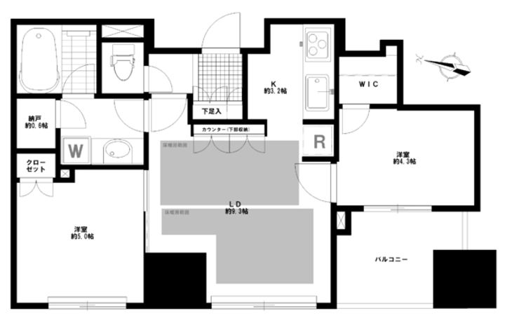プラウド市谷柳町の間取り