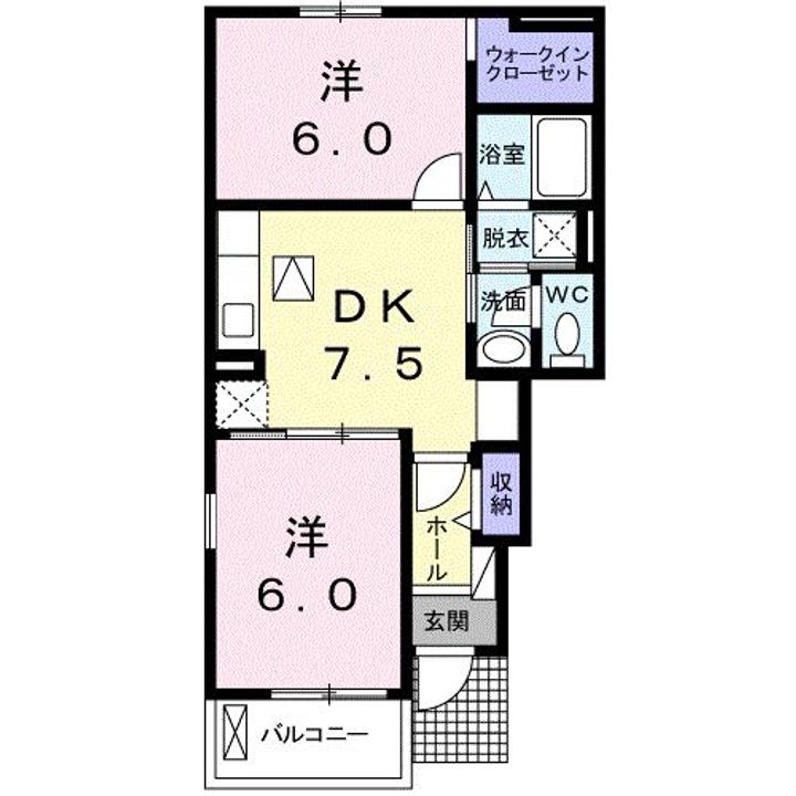 山口県玖珂郡和木町和木1(アパート)の賃貸物件の間取り
