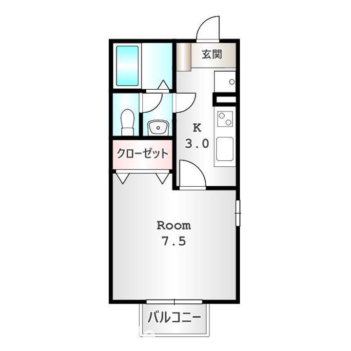 群馬県高崎市下和田町2(アパート)の賃貸物件の間取り