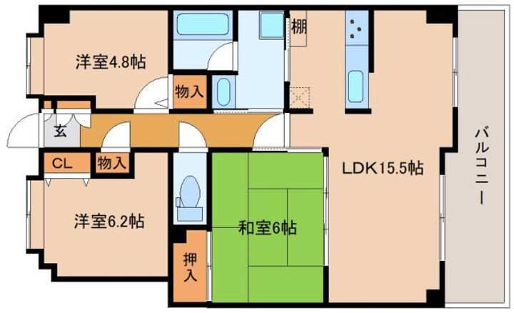 メゾンドール瀬田公園都市I番館の間取り