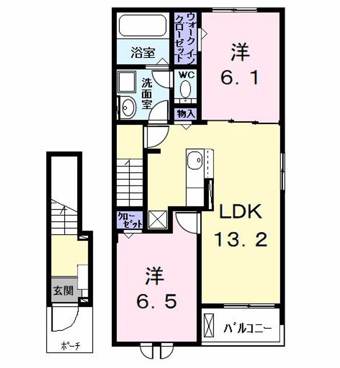 愛知県弥富市五明1(アパート)の賃貸物件の間取り