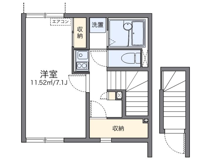 愛知県長久手市鴨田(アパート)の賃貸物件の間取り