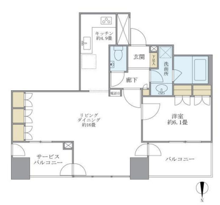 大阪府大阪市北区鶴野町(マンション)の賃貸物件の間取り