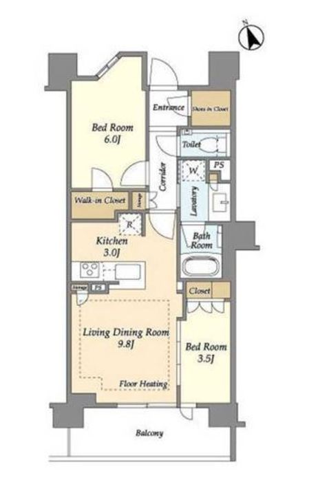 神奈川県横浜市青葉区荏田北3(マンション)の賃貸物件の間取り