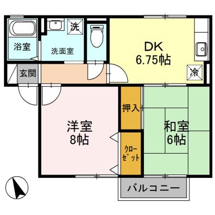 栃木県佐野市吉水駅前1(アパート)の賃貸物件の間取り