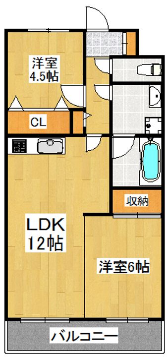 神奈川県横浜市港北区綱島西5(マンション)の賃貸物件の間取り