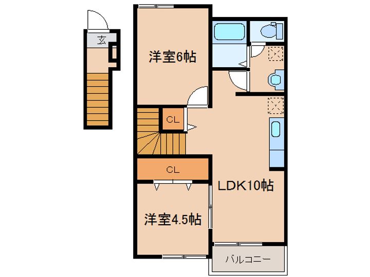 宮崎県都城市若葉町(アパート)の賃貸物件の間取り