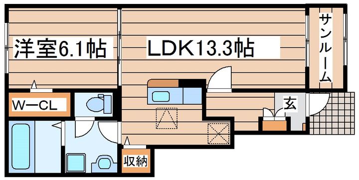 グレースヒルズGAMO B棟の間取り