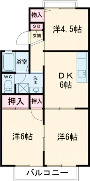 サニーコーポ富士見Aの間取り