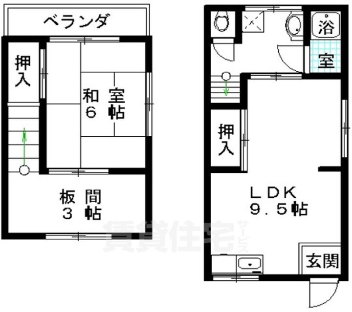 大阪府吹田市山田東1(一戸建)の賃貸物件の間取り