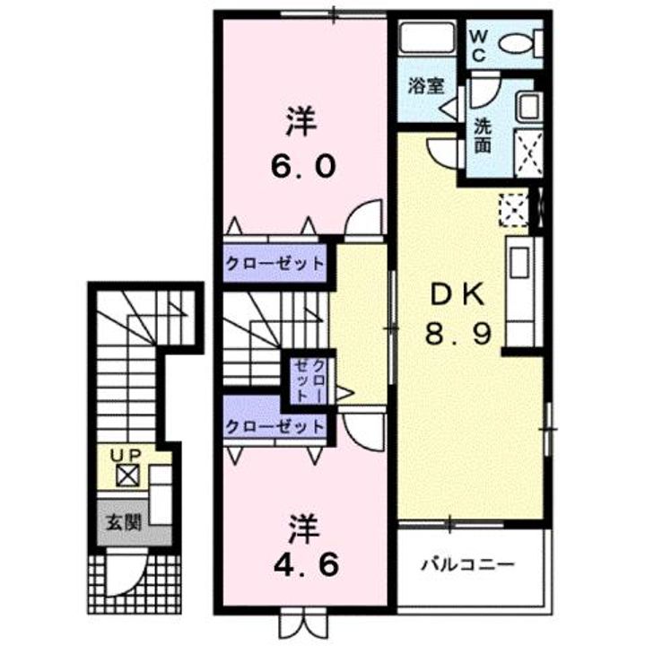 広島県福山市加茂町字上加茂(アパート)の賃貸物件の間取り