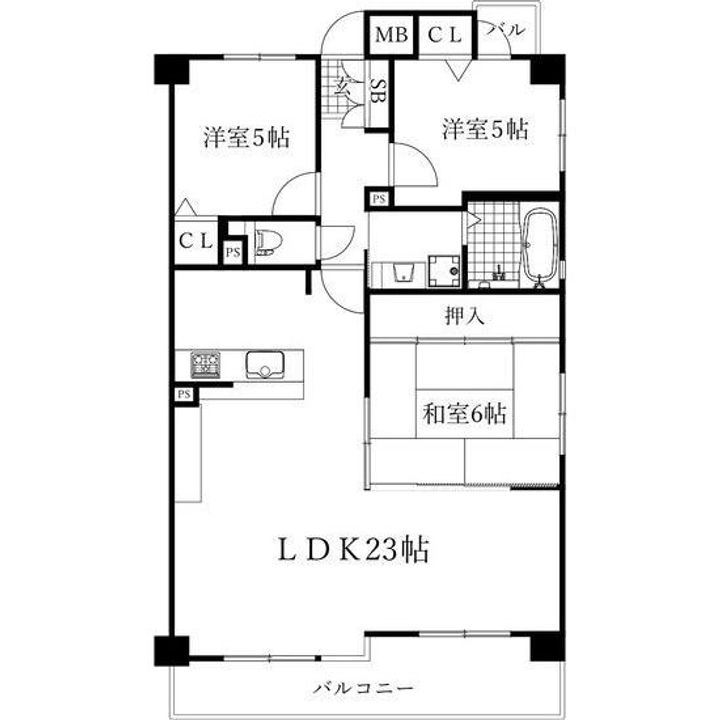 愛知県日進市岩崎台2(マンション)の賃貸物件の間取り
