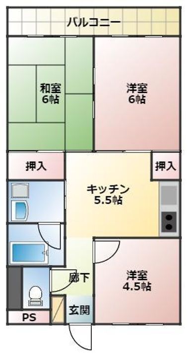 徳和マンションの間取り