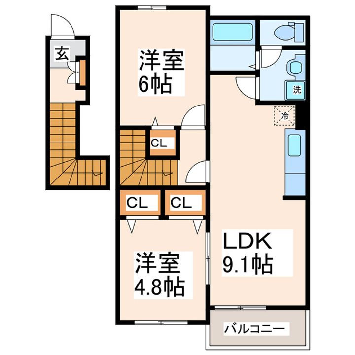 サンシャイン花房の間取り