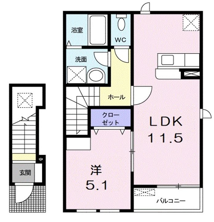滋賀県彦根市平田町(アパート)の賃貸物件の間取り