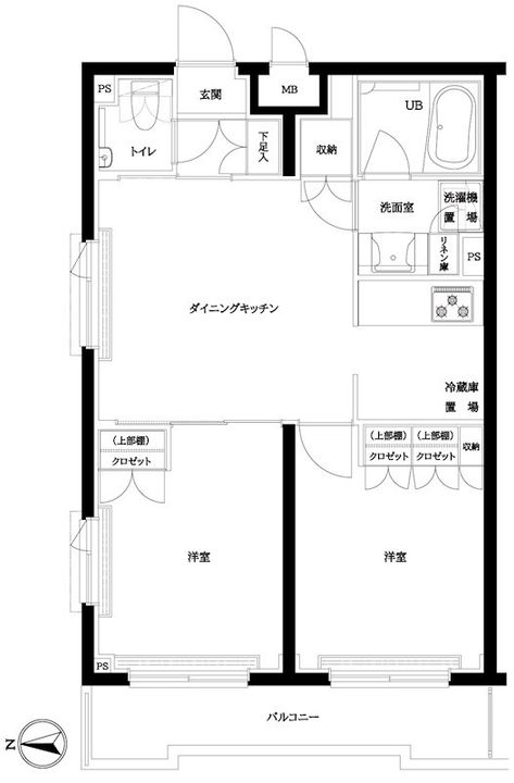 東京都練馬区中村南2(マンション)の賃貸物件の間取り