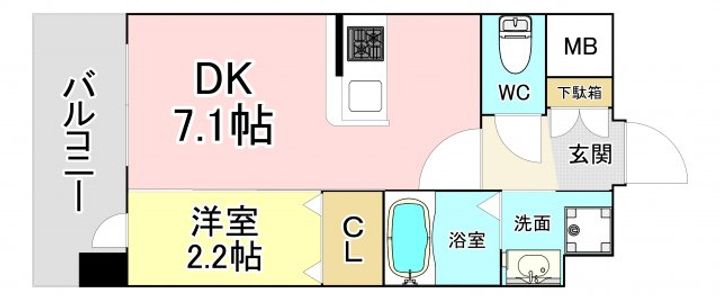 福岡県北九州市八幡西区陣山2(マンション)の賃貸物件の間取り