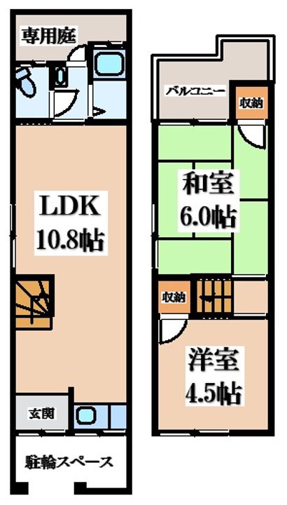 大阪府門真市上野口町(一戸建)の賃貸物件の間取り