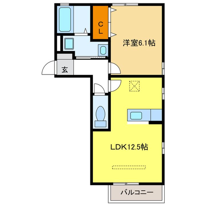 岐阜県羽島郡岐南町平島7(アパート)の賃貸物件の間取り