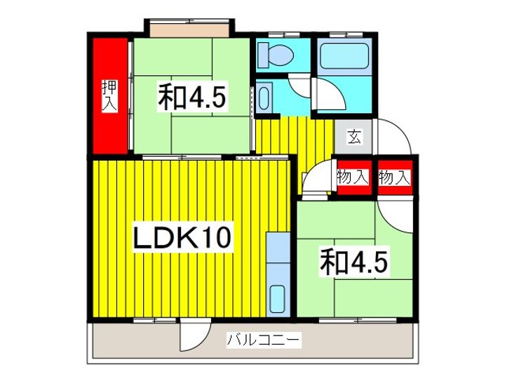 舎人吉岡ハイツの間取り
