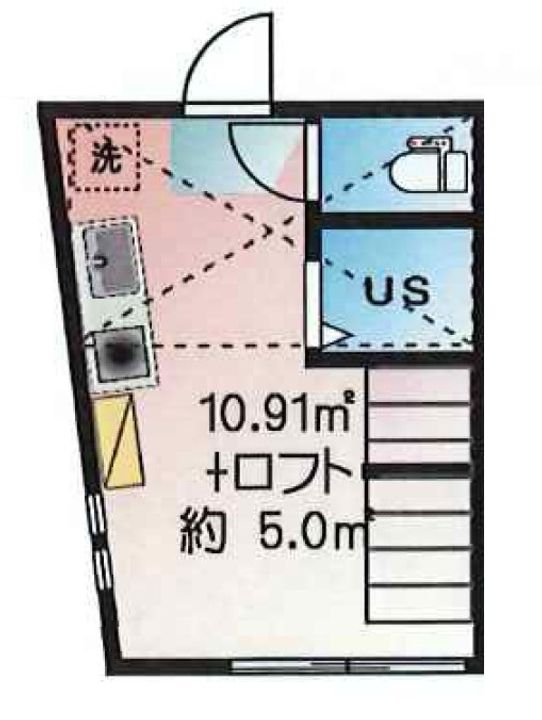 東京都新宿区市谷薬王寺町(アパート)の賃貸物件の間取り