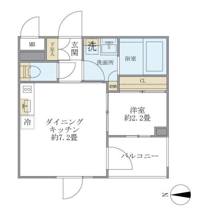 東京都中野区中野1の賃貸マンションの間取り