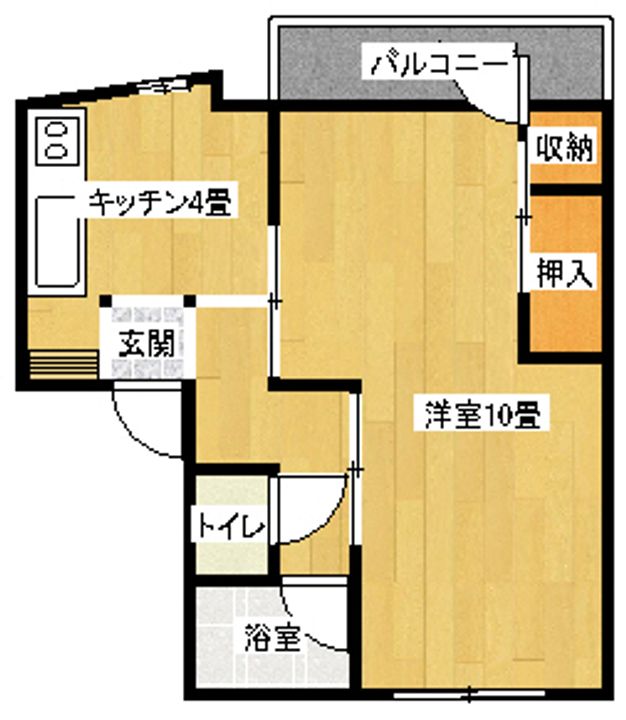 山梨県甲府市朝日3(アパート)の賃貸物件の間取り