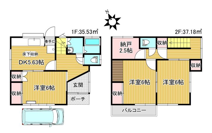 神奈川県横須賀市南浦賀(一戸建)の賃貸物件の間取り