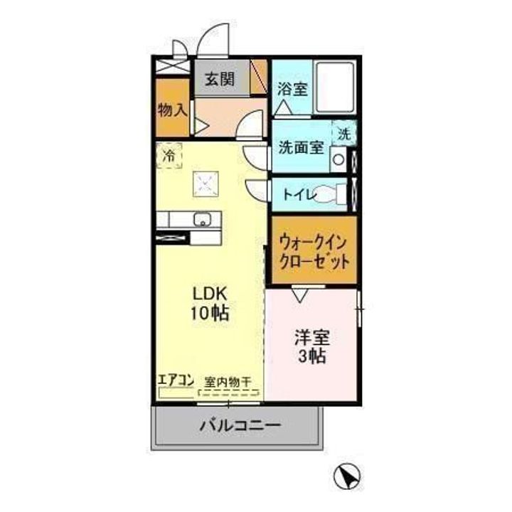 茨城県水戸市元吉田町(アパート)の賃貸物件の間取り