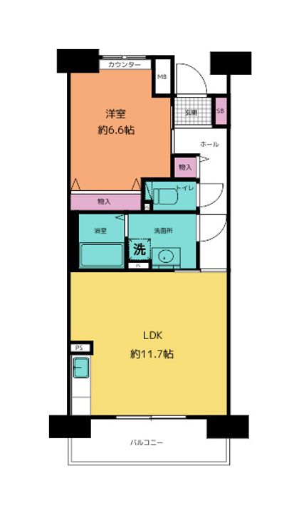 フレール三宮東の間取り