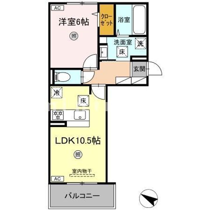 熊本県熊本市南区御幸西1(アパート)の賃貸物件の間取り