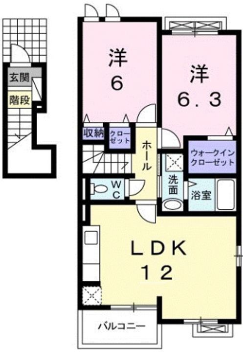 広島県呉市安浦町内海北5(アパート)の賃貸物件の間取り