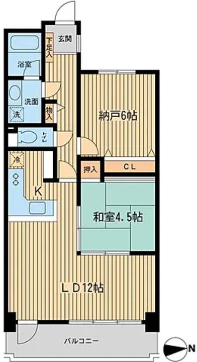 東京都港区芝2(マンション)の賃貸物件の間取り