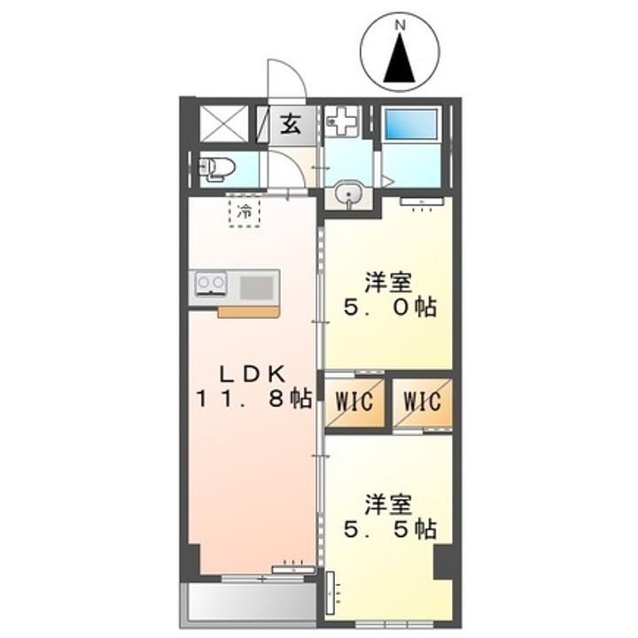 神奈川県大和市渋谷5(マンション)の賃貸物件の間取り