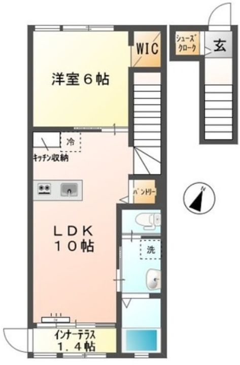 静岡県浜松市中央区領家3(アパート)の賃貸物件の間取り