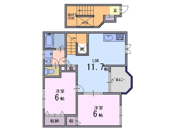 奈良県橿原市五条野町(アパート)の賃貸物件の間取り