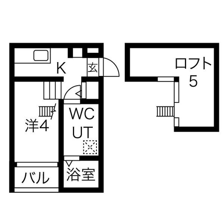 愛知県名古屋市西区菊井1(アパート)の賃貸物件の間取り