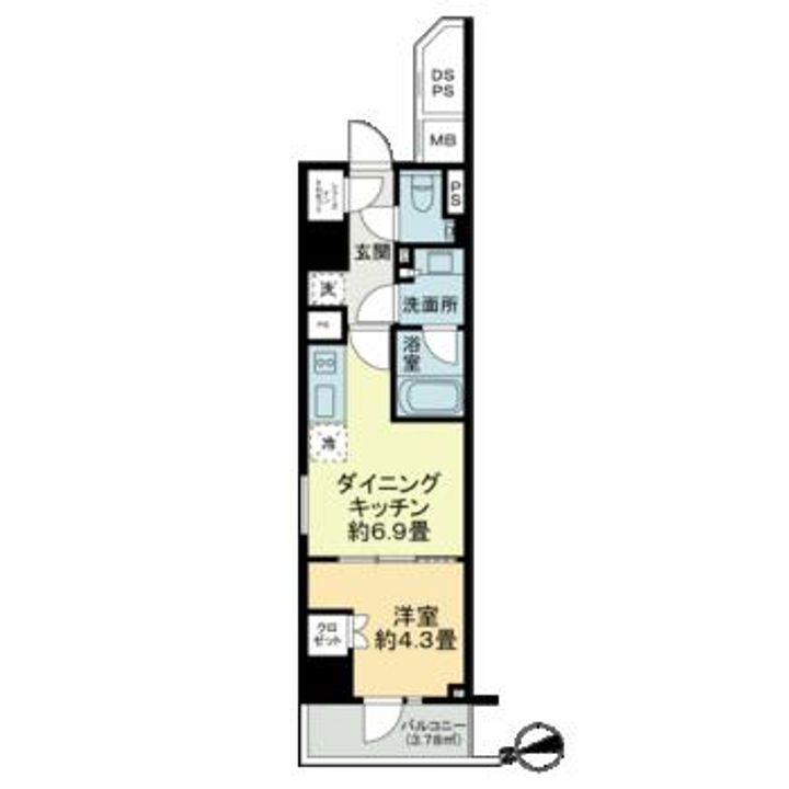 東京都中央区日本橋横山町(マンション)の賃貸物件の間取り