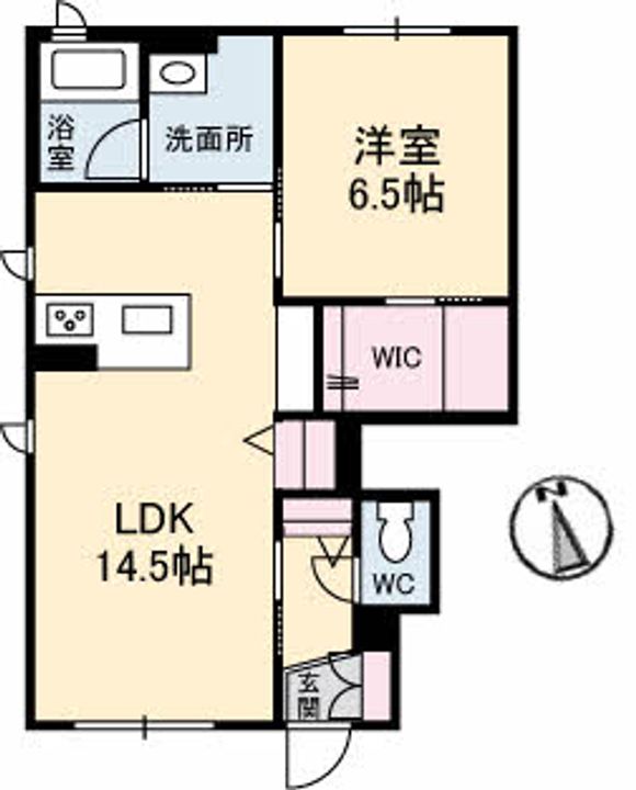 広島県福山市曙町3(アパート)の賃貸物件の間取り