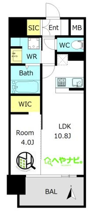 愛知県名古屋市西区城西1(マンション)の賃貸物件の間取り