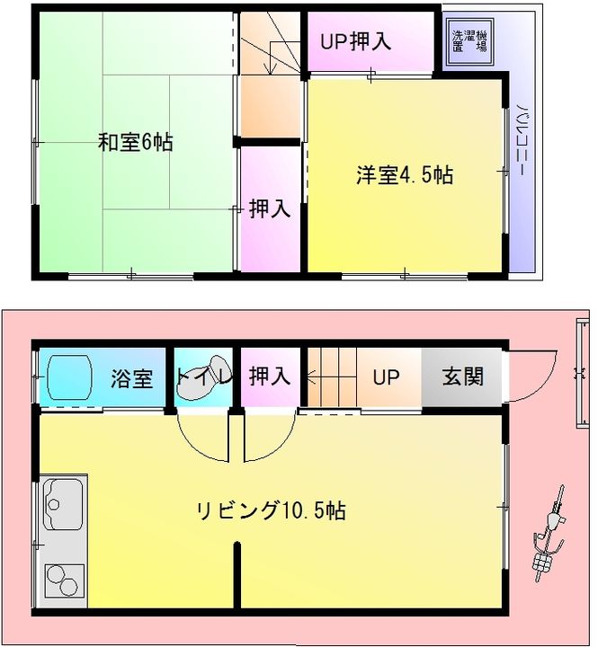 大阪府八尾市恩智中町2(一戸建)の賃貸物件の間取り